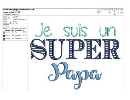 Motif de broderie  super papa