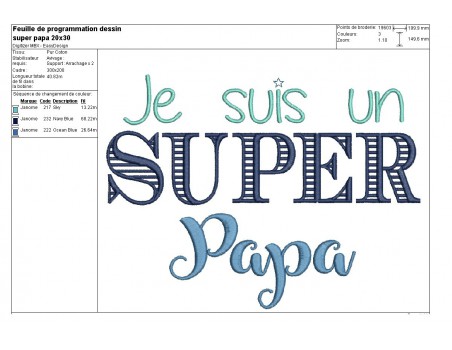 Machine Embroidery design super dad
