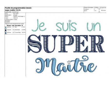 Motif de broderie  super maître