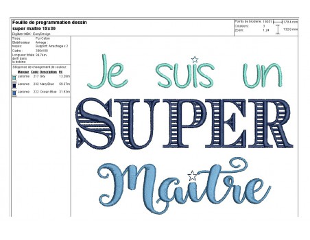 Motif de broderie  super maître