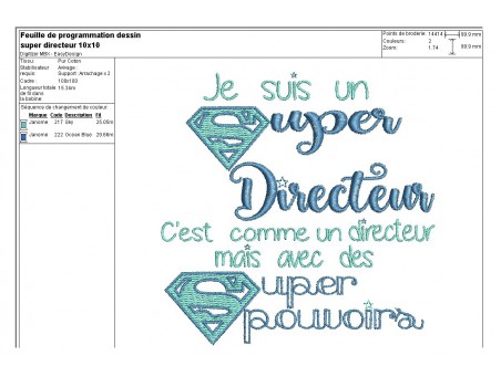 Motif de broderie super directeur