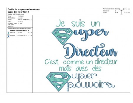 Motif de broderie super directeur