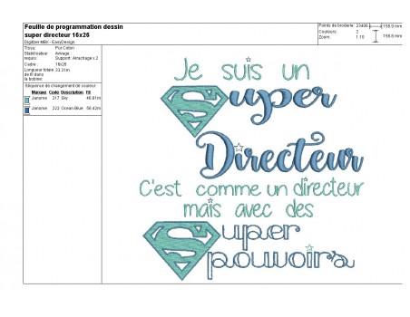 Motif de broderie super directeur