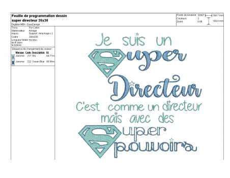 Motif de broderie super directeur