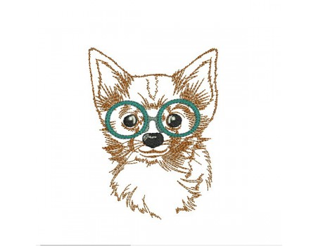 Instant download machine embroidery  yorkshire with glasses