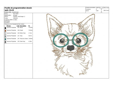 Instant download machine embroidery  yorkshire with glasses