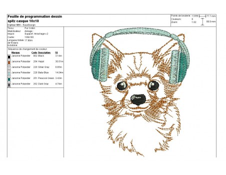 Instant download machine embroidery  spitz with glasses