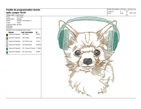 Instant download machine embroidery  spitz with glasses