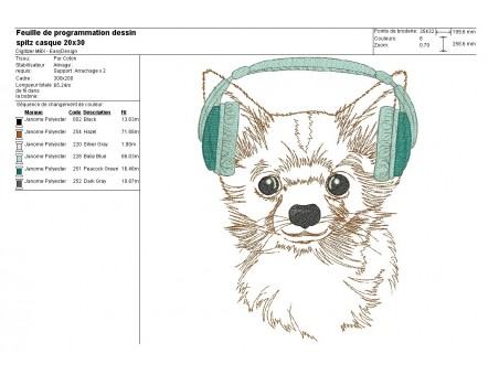 Instant download machine embroidery  spitz with glasses