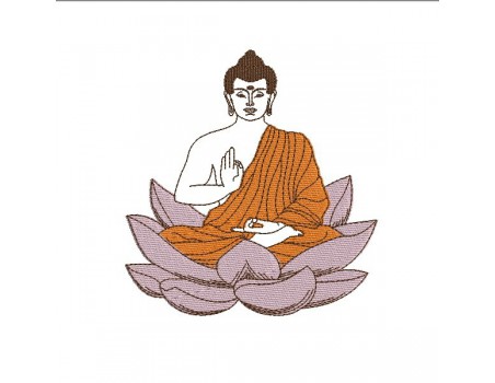 Motif de broderie bouddha fleur de lotus