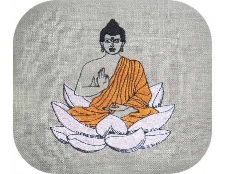 Motif de broderie bouddha fleur de lotus
