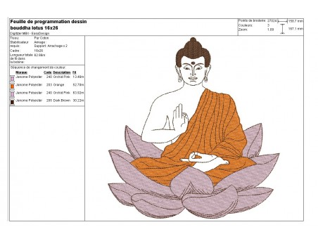 embroidery design buddha lotus flower