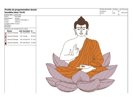 embroidery design buddha lotus flower