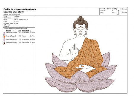 embroidery design buddha lotus flower