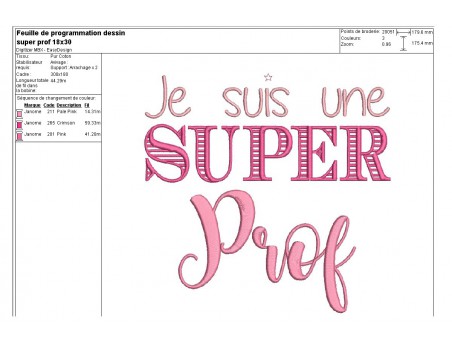 Embroidery design super teacher