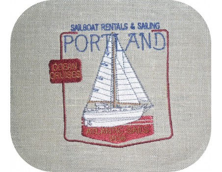 Instant download machine embroidery sailboat 