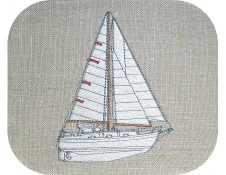 Instant download machine embroidery sailboat