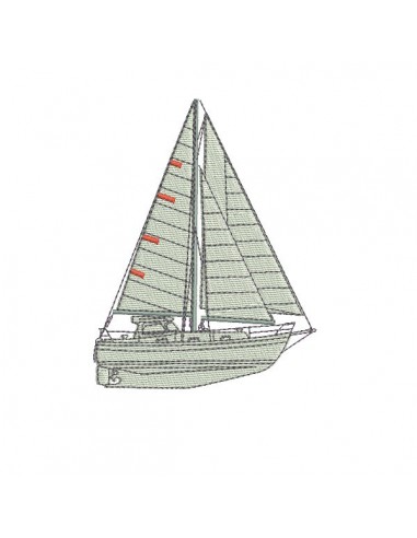 Instant download machine embroidery sailboat