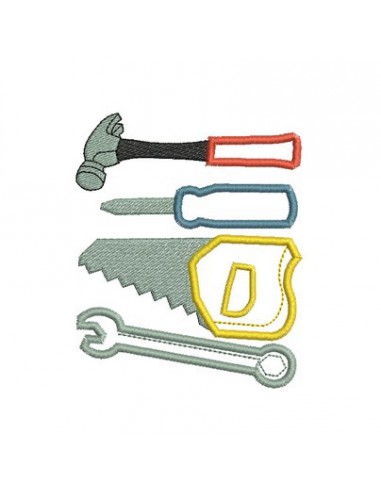 Motif de broderie outils