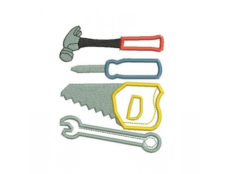 Motif de broderie outils