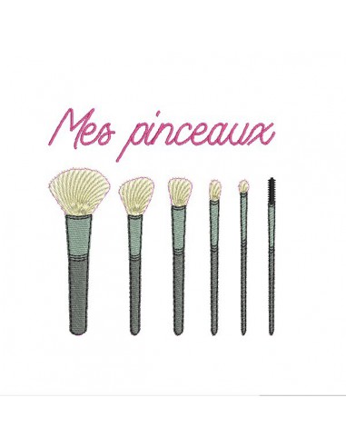 Motif de broderie machine pinceaux maquillage