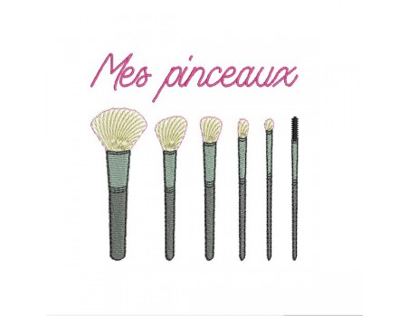 Motif de broderie machine pinceaux maquillage