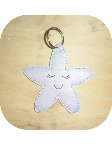 machine embroidery design starfish keychain ith