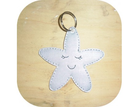 machine embroidery design starfish keychain ith