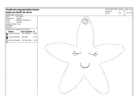 machine embroidery design starfish keychain ith