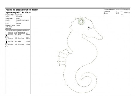 machine embroidery design seahorse keychain ith