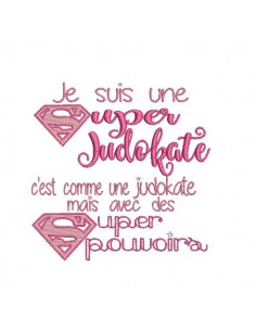 Motif de broderie  une super judokate