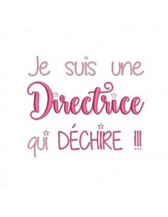 Motif de broderie  directrice qui déchire