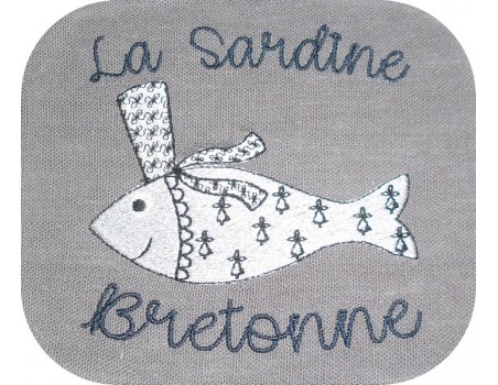 Instant download machine embroidery  pilchard