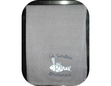 Motif de broderie machine sardine Bretonne