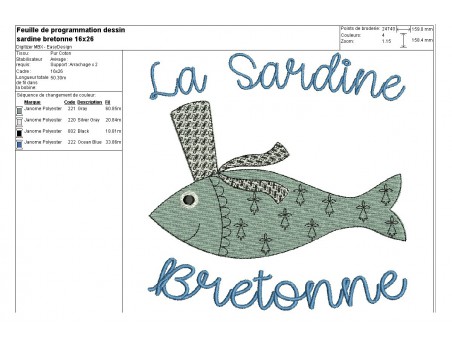 Instant download machine embroidery  pilchard