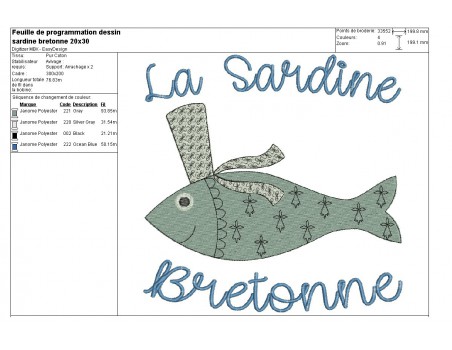 Instant download machine embroidery  pilchard