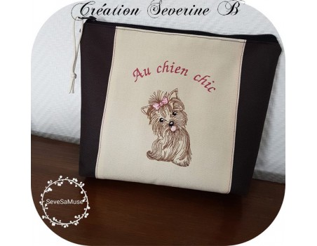 Instant download machine embroidery  yorkshire dog