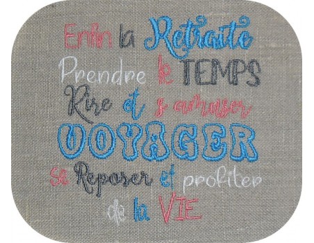 Motif de broderie machine retraite