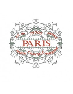 Instant download machine embroidery design  vintage frame Paris
