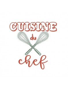 Motif de broderie machine cuisine du chef