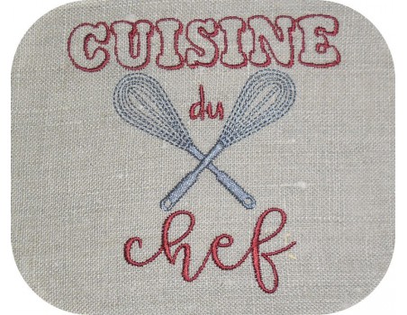 Motif de broderie machine cuisine du chef