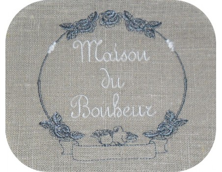 Embroidery design wedding frame