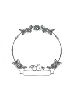 Motif de broderie machine cadre colombe