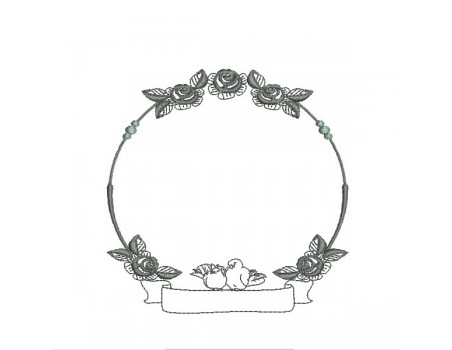 Embroidery design wedding frame