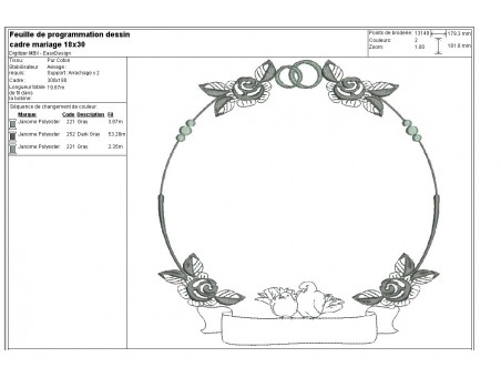 Embroidery design applique ornament frame