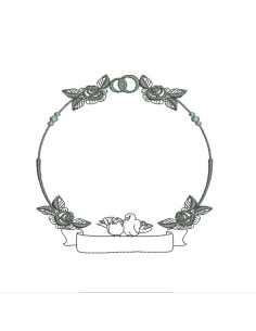 Embroidery design applique ornament frame