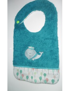 Motif de broderie machine Bavoir personnalisé baleine matelot ITH