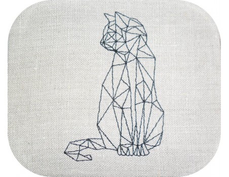 Motif de broderie machine chat origami