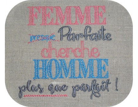 Motif de broderie machine Femme parfaite