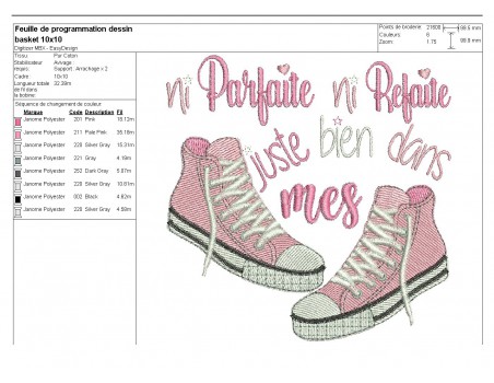 Motif de broderie machine baskets